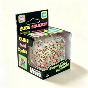 LUMINOU Slow Rising Stress Balls Fidget Toy Squishy Texture Anti-Stress Stress Cube Pinch Toy  Christmas Gifts Square Shape Squeeze Toy Party Favors