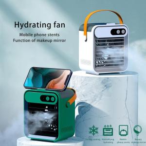 New Mini Air Conditioner Home Outdoor Small Air Cooler Portable Mobile Phone Holder Spray USB Electric Cooler Fan