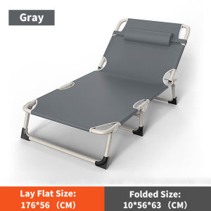 Folding Bed With Foam Foldable Breathable Oxford Cloth 300kg Load-bearing Outdoor Reclining Adjustable Foldable Bed Office Nap Bed Camping Folding Chair Sofa Bed