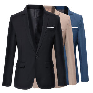 ZeroDis Men Blazer Coat Men Business Blazer Solid Slim Wedding Set Vintage Classic Blazer Suit