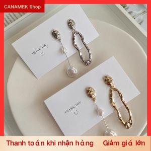 CS Bông tai ngọc trai hình học Bông tai không đối xứng bông tai phong cách Baroque thời trang bất thường cá tính
