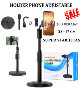 Stand HP Adjustable 360 derajat Holder Meja Phone Holder Tiang Holder Stand Live Holder HP Termurah Terbaru Promo
