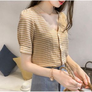 Key - 0143 LEMOLA Top Square Katun Size L / Atasan Kemeja & Blouse Wanita Blouse Katun Kotak Kecil