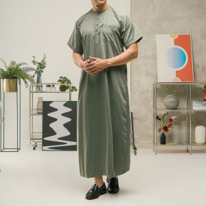 KHOIRUMMAH Jubah Musa - Gamis Pria Dewasa - Jubah Polos Lengan Pendek - All Variasi