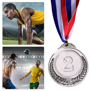 10Pcs Bronze Award Medals Zinc Alloy Winner Reward Badge with Neck Ribbon Gold Silver Bronze Prizes for Classrooms Office Games
