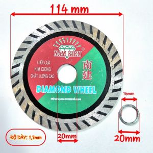 Lưỡi Cắt Đa Năng Cắt Khô/ Ướt Tường Gạch Đá Kích Thước 114x20mm Dày 17mm Lưỡi Vạch Đen Nam Kiến