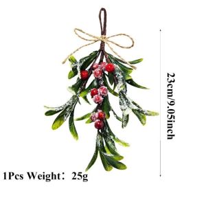 MUNCHX Quả dâu đỏ Giáng sinh Cành cây tầm gửi nhân tạo Nhà làm đồ thủ công Hoa giả  dây chuyền cây tầm gửi nhân tạo Quà tặng Đồ trang trí hoa nhân tạo Đồ trang trí Giáng sinh Giáng sinh