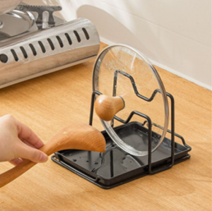 Kitchen Pan Pot Lid Stand Organizer Rack Spatula Cooking Holder