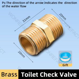 Toilet Check Valve Brass One-way Anti-dirty Water Return Valve Toilet Special Valve Universal Durable