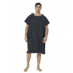 Adult Solid Color Hooded Cloak Bath Towel Double-sided Velvet Absorbent Quick-drying Diving Swimming Beach Towel Bathrobe