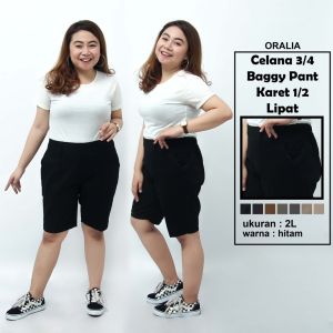 Celana  jumbo karet  R lipat / baggypant jumbo / celanapendek model