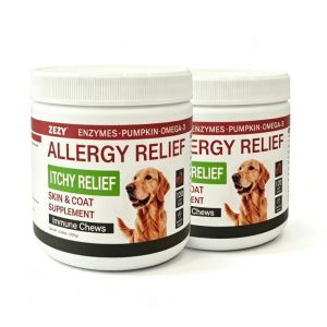 【SG Stock】 ZEZY Dog Skin Allergy Relief Soft Chews 120pcs Relieve Itching Scratching Skin Allergy Skin Allergy Relief Anti-Itch 300g