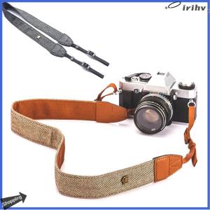 【jianzhanqinl】 สายคล้องกล้องแบบพกพาสายคล้องคอแบบวินเทจสายคล้องกล้องผ้าฝ้าย100% สำหรับกล้อง Sony Nikon Canon Olympus DSLR
