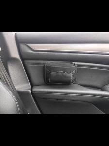Small Car Seat Side Pocket Organizer Reusable Adhesive Car Storage Bag Universal vehicle door & console pouch for phones keys Cards sunglass etc Suitable for all vehicles PU Leather Black