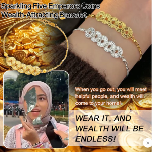 Glittering Five Emperors Coin Wealth Bracelet Feng Shui DragonLucky Charms Bracelet Adjustable Bracelet 五帝钱币招财手链