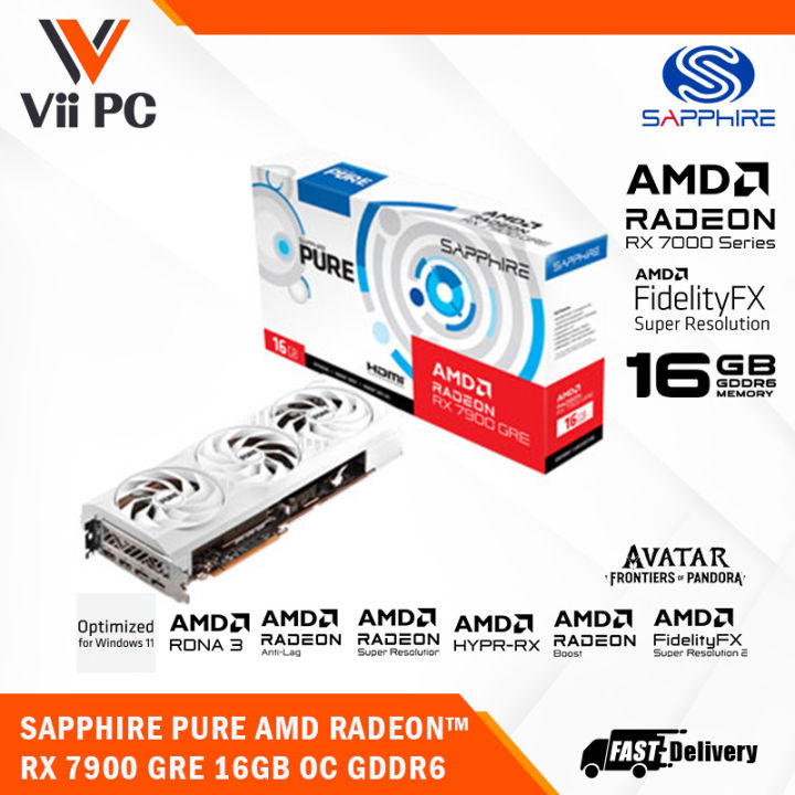 SAPPHIRE PURE AMD Radeon™ RX 7900 GRE/RX7900 GRE 16GB GDDR6/PCI-E
