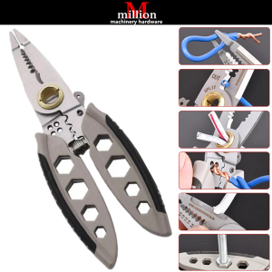 7" Multipurpose Multifunctional Wire Stripper Electrician Winding Crimping Pliers For Wire Stripping Cable Cutter