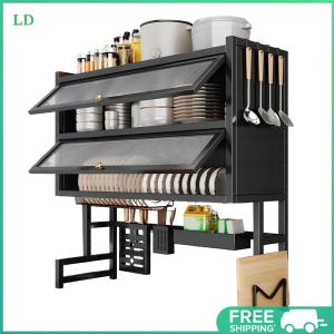 Double Layer Kitchen Sink Storage Rack Detachable Countertop Dish Drain Rack Bowl Storage Organizer Cutlery Holder