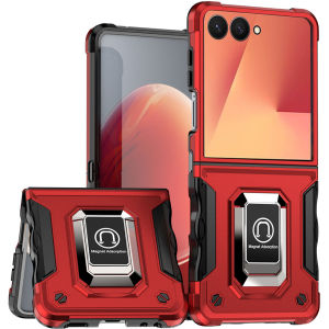 for Samsung Z Flip 7 Case with Built in Kickstand Suit for Car MountDual Layer Hard PC Soft Silicone Heavy Duty Military-Grade Shockproof Protective Case for Galaxy Z Flip 7 FE CaseZ Flip 6 CaseZ Flip 5 Case