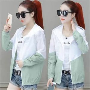 Womens Lightweight Jackets Hooded Color Matching Sun Protection Clothing Thin Section Breathable Sportswear Womens New 2026 Jacket