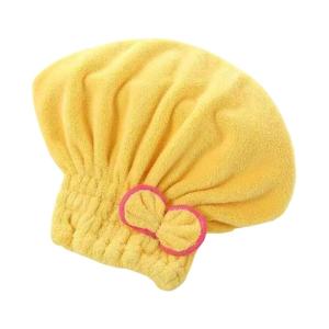 Super Absorbent Hair Towel Wrap for Wet Hair Quick Dry Corals Velvets Hair Towel with BowKnot Shower Caps Bath Accessories