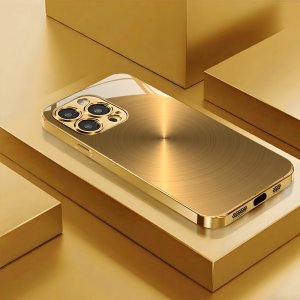 Simple and elegant classic gold patterned glass phone case suitable for iPhone 17 16 15 14 13 12 11 Pro/Max/Plus anti drop