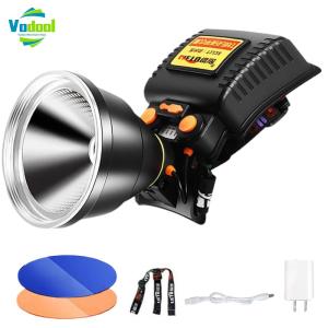 Vodool LED Headlamp Rechargeable Head Lamp Waterproof Head Light Super Bright for Outdoor Hiking Camping Gear
