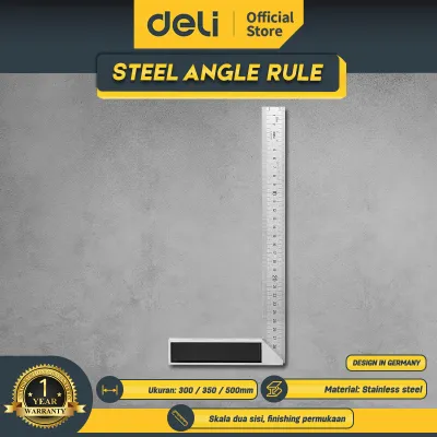 Deli Penggaris Siku L / Steel Angle Ruler Mistar Garisan Siku EDL302XX