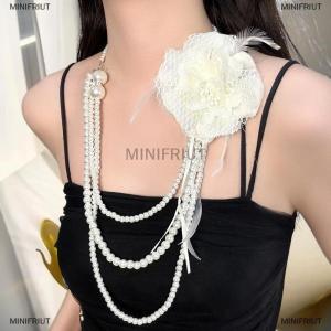 [COD] MINIFRIUT Multi-Layer Long Necklace Rose Flower Design Sweater Chain Jewelry Accessories For Women