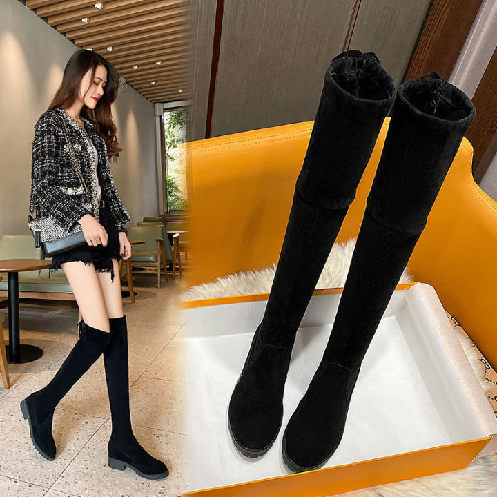 Korean knee high discount boots