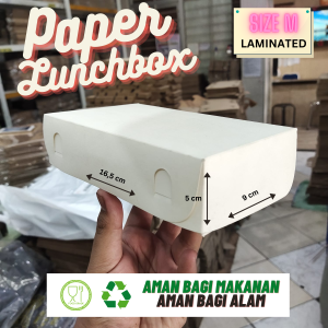 Paper Lunch Box Uk L & M / Paper Lunchbox Laminasi ISI 50