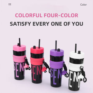 【BUY 1 TAKE 1 GIFT】900ml Cute Large Capacity Straw Cup Outdoor Portable Straw Cup Dopamine Water Bottle With Handle For Sports【xlmi】