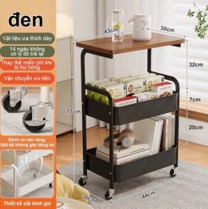Kệ di động bàn phụ có mặt bàn nhiều tầng phòng khách gia đình bàn cà phê đồ chơi xe đẩy đồ ăn nhẹ giá lưu trữ