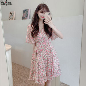 [XẢ KHO GIẢM GIÁ] Váy đầm voan hoa văn kiểu ngắn dáng xòe vintage dự tiệc dạo phố