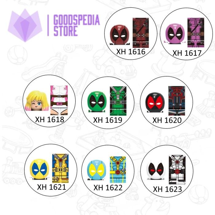 MF Figure Mini X0302 Deadpool Gwenpool Pink Deadpool Deadpool x Green