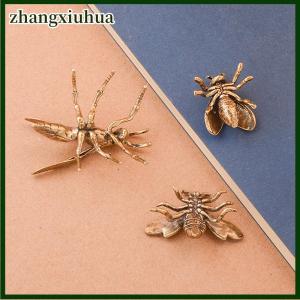 zhangxiuhua 1 Piece Miniature Simulation Insect Desk Ornament Brass Bee Figurines Table Tea Pets Antique Copper Crafts Home Decoration