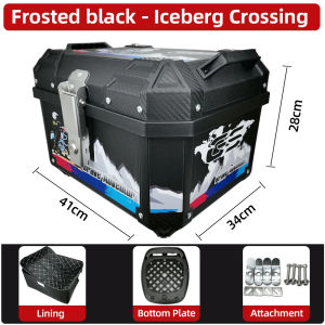 Black Motorcycle Trunk 36L Motorcycle Tail Security Anti-theft Lock Waterproof Large Capacity Motorcycle Trunk Top Case