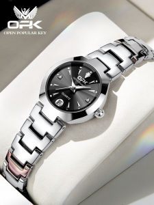 OPK Womens Waterproof Original Genuine Watch Quartz Movement Luminous Calendar Stainless Steel Strap Casual Elegant Style