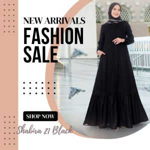 Gamis Hitam Abaya Haji Umroh WANITA SEPLY SHABIRA 21 Black