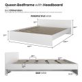KENZZO : SNOW SERIES  เตียง เตียงควีนไซส์ เตียง 5ฟุต เตียงไม้ เตียงพร้อมหัวเตียง (QUEEN SIZE WOODEN BED FRAME WITH HEADBOARD 5FT.). 