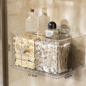 supercomfort Wallmounted transparent compartment storage box water ripple cosmetic