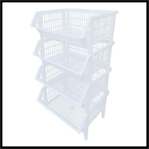 ตะกร้าผ้าทรงเหลี่ยม 4 ชั้น วัสดุพลาสติกอย่างดี แข็งแรง ทนทาน HA-24