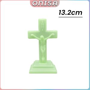 Onisa Luminous Crucifix with Stand/ Luminous Cross 5in 8.6in Glow in the Dark