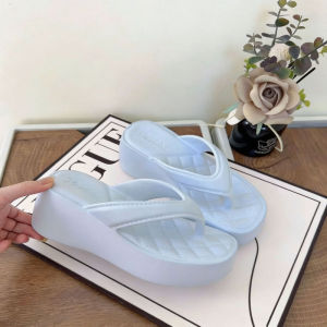 Free Shipping New WomenS Summer Flip-Flops For Outdoor Wear Eva Thick-Soled Versatile Sandals WomenS Wedge-Heeled Height-Increasing Beach Shoes