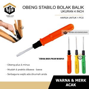 OBENG WARNA STABILO BB BOLAK BALIK MODEL 2 WAY SIZE 4 INCH MURAH (PLUS MINUS) CAKEP PRAKTIS