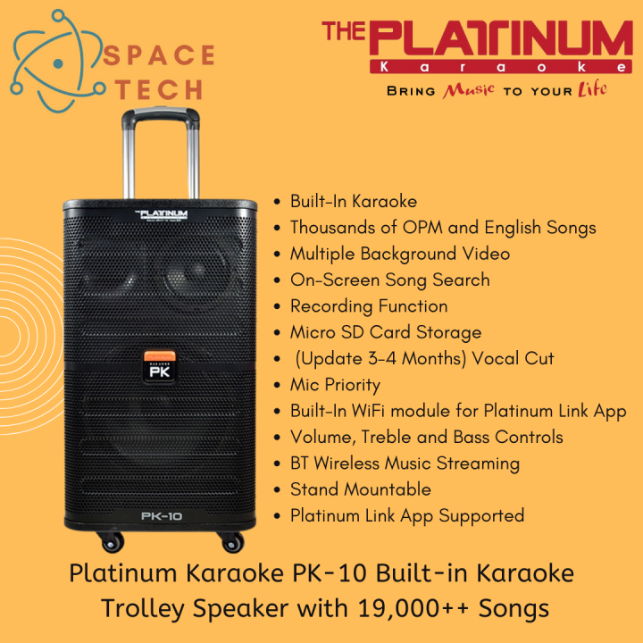 Platinum karaoke bluetooth speaker & sale microphone