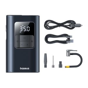 Baseus 2 in 1 6000mAh  Car Air Pump Wireless&Wired Car Air Compressor Dethable Flashlight  Portable Tire Inflator Pump