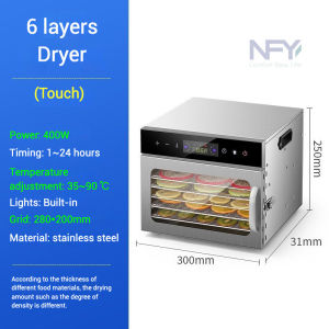 เครื่องอบแห้ง Makanan Rumahan และการค้า18ชั้นพร้อมควบคุมไมโครคอมพิวเตอร์อัจฉริยะ304สแตนเลสจับเวลา/เทอร์โมสตัทการหมุนเวียนของอากาศร้อนแนวนอนสำหรับผลไม้เนื้อสัตว์ผัก-จอ LCD กันระเบิดไฟ LED ปิดอัตโนมัติ