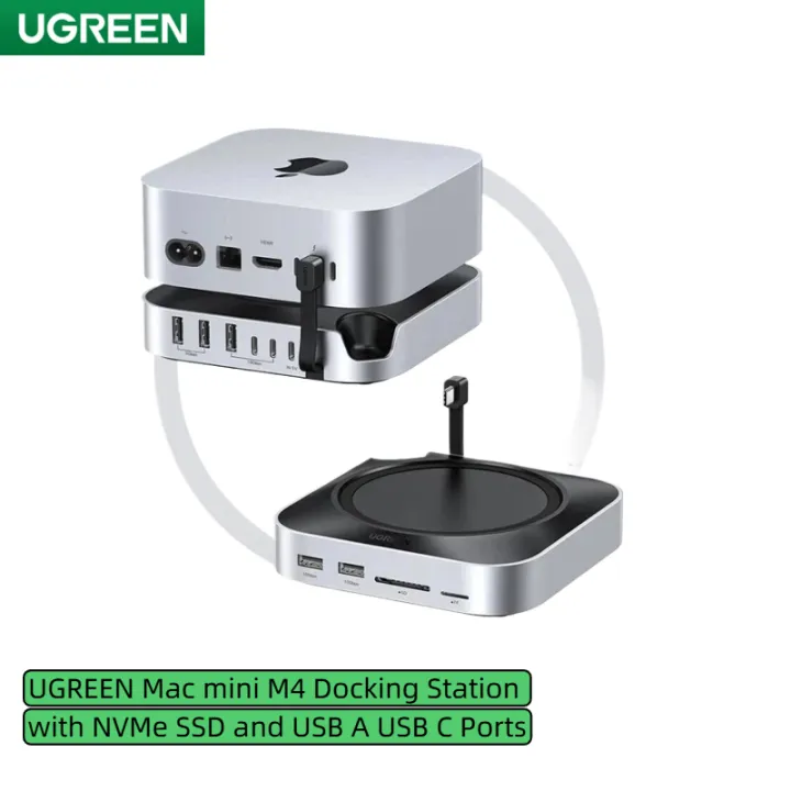 UGREEN Mac mini M4 Docking Station with NVMe SSD and USB A USB C Ports ...