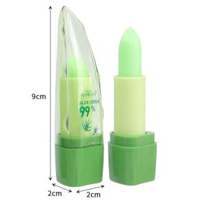 Thay đổi màu sắc Aloe Vera Son môi không thấm nước lâu dài dưỡng ẩm tự nhiên Son môi son dưỡng trang điểm môi mỹ phẩm